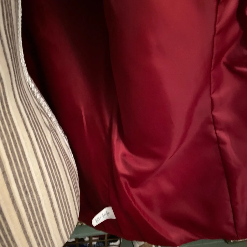 Nordstrom Women's Red Genuine Leather Blazer - Picture 7 of 8